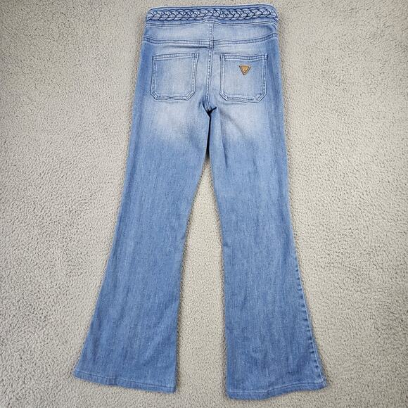 Guess Jeans Womens 23 Flare Braided Waistband Boho Stretch Denim Pants - Picture 3 of 9